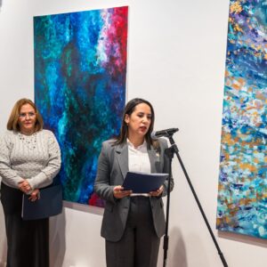 En la gráfica, Alieska Díaz, durante la intervención en el evento.