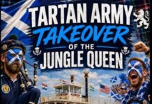 Jungle Queen Riverboat en Fort Lauderdale celebra Copa Mundial FIFA con legendario «Tartan Army»