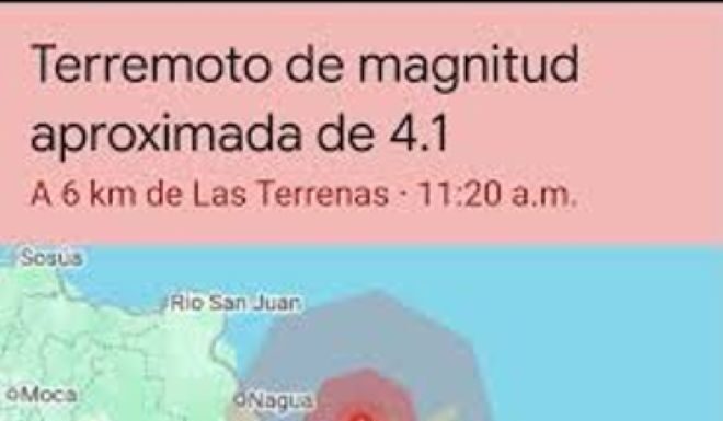 RD: Se registran dos sismos cerca de Las Terrenas